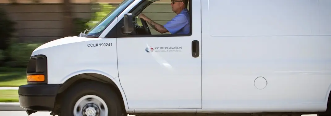 KIC Refrigeration service vehicle serving Burbank area