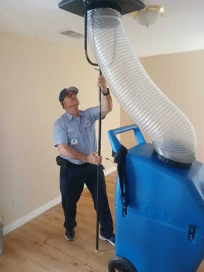Mini Split Installation technician using HEPA equipment in Burbank